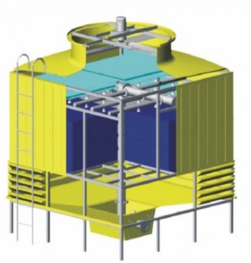 同江方形逆流玻璃钢冷却塔