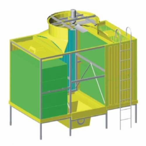 绥化方形横流玻璃钢冷却塔